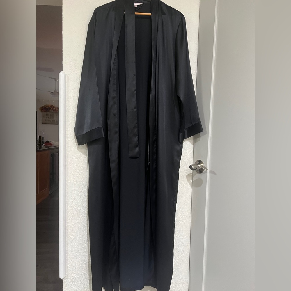Victoria’s Secret long silky black robe with sash